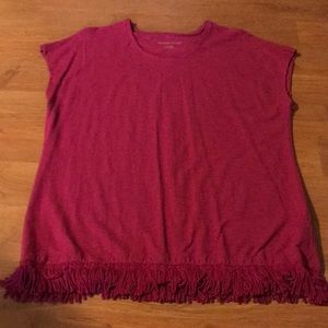 Raspberry fringed tunic